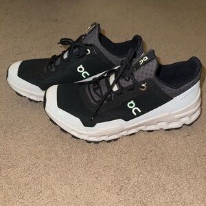 On Running Black and White Cloud Ultra Athletic Shoes